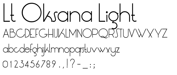 LT Oksana Light font